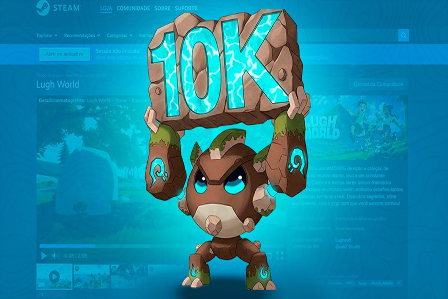 Lugh World alcança 10 mil wishlists na Steam e se prepara para a fase Alfa